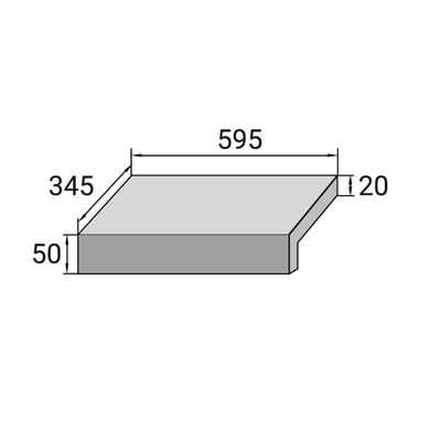 Бортовая Г-образная плитка Aquaviva Granito Black, 595x345x50(20) мм
