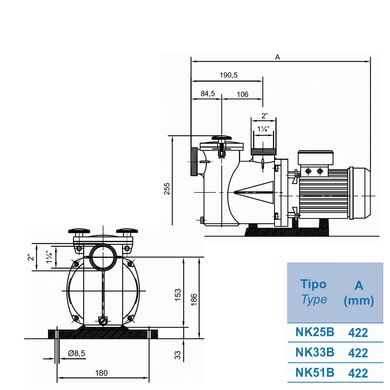 Насос Kripsol Ninfa NK25 (220В, пф, 6 м3/ч, 0.3 кВт, 0.25HP)