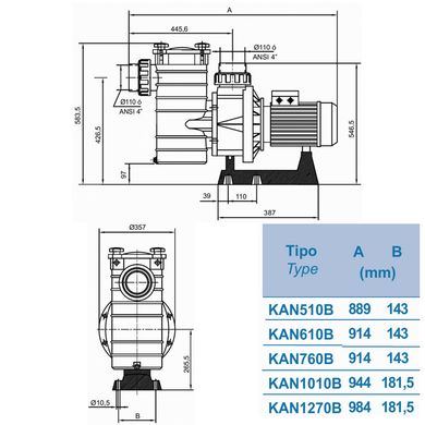 Насос Kripsol KAN760 T2.B (380В, 104.5 м3/ч, 7.5 кВт, 7.5НР)