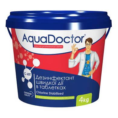 Быстрорастворимый хлор в таблетках по 20 г AquaDoctor "C60-Т" 1 кг (шок-хлор)