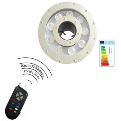 Прожектор LED Aquaviva 9LED (20Вт, 12В) RGB для фонтана с внутренним отверстием 35.5 мм